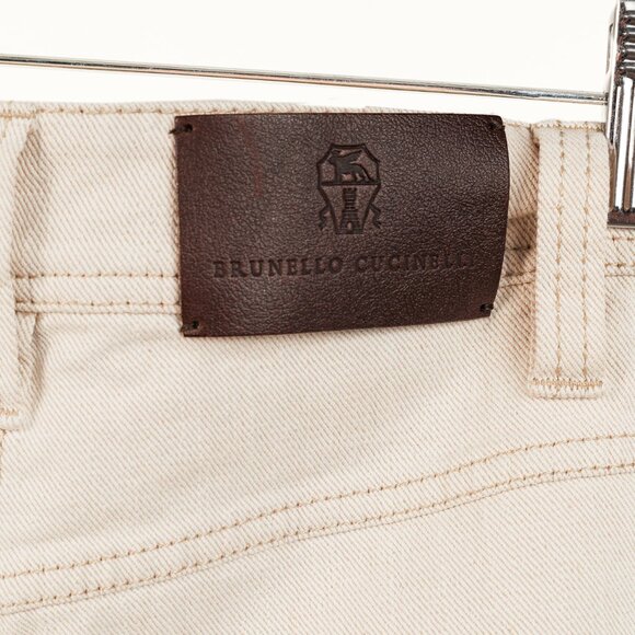 Brunello Cucinelli SS/20 Cream Monili-Bead Distress-Cuff Jeans - Picture 8 of 13